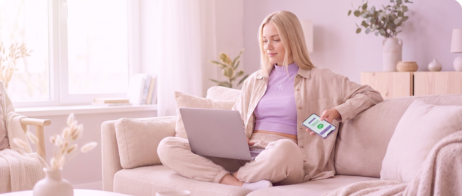 Modelo cambiando tokens desde su casa en Bogotá